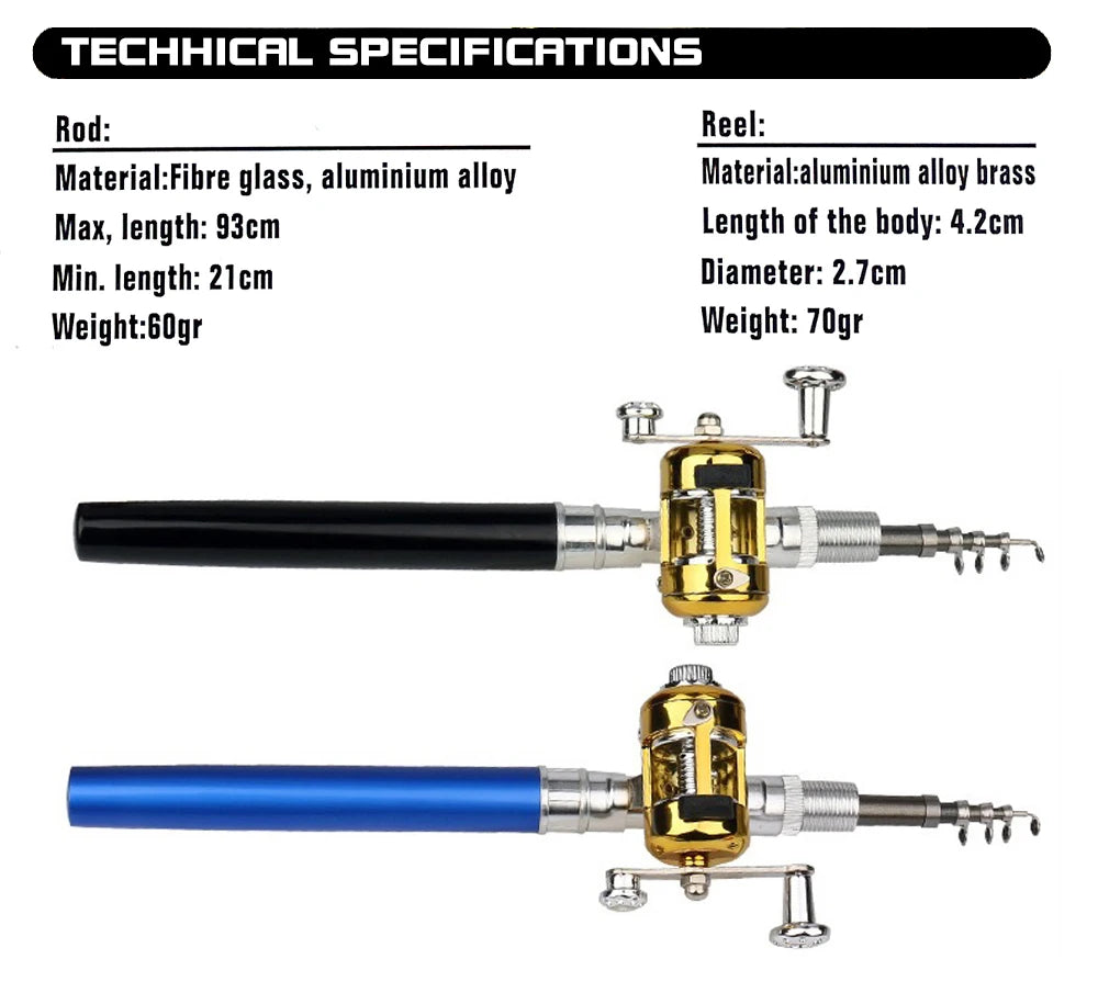 Telescopic Pen Fishing Rod