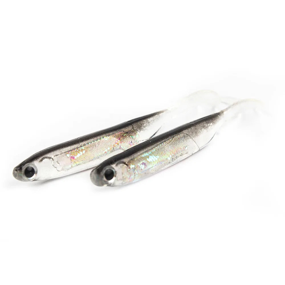 Soft T-Tail Fishing Lures Rainbow Sequin Spinner | 5pcs | 7-9cm