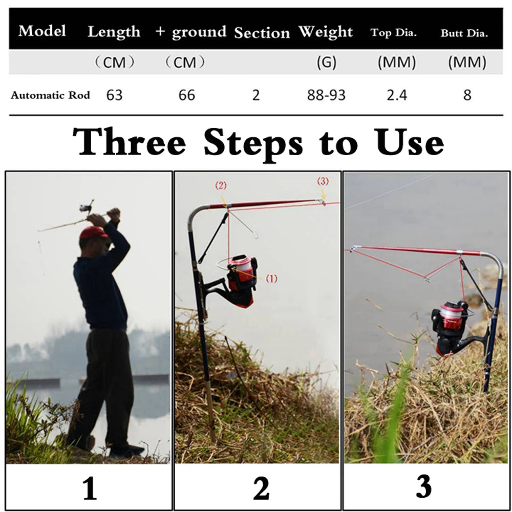 Automatic Spring Fishing Rod Foldable Travel - OCEANIS GEAR