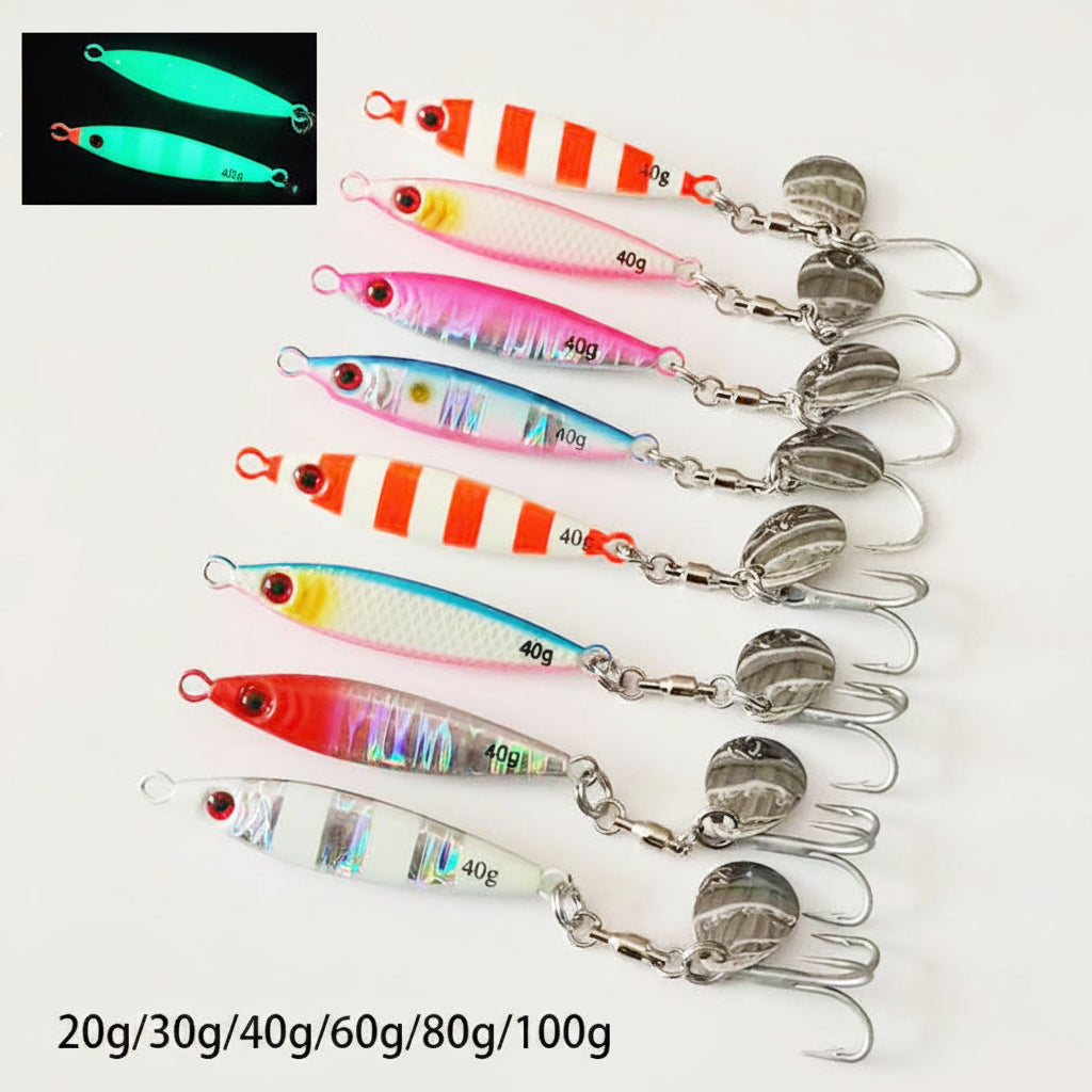 Metal Jig Lure Speed Sink | Sequin Hook | Sea Fishing | 20-100g