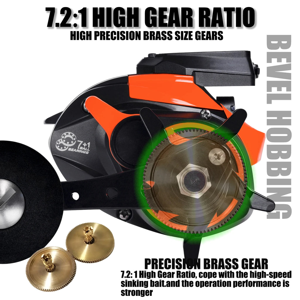 Electronic Baitcasting Reel - USB Solar Charging LED