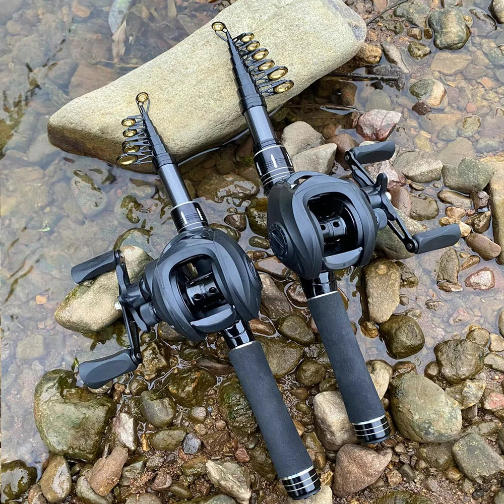 Telescopic Rod & Baitcasting Reel Kit 1.5-2.4M