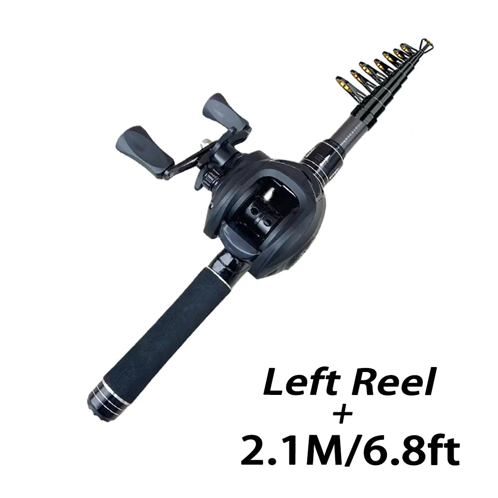Telescopic Rod & Baitcasting Reel Kit 1.5-2.4M