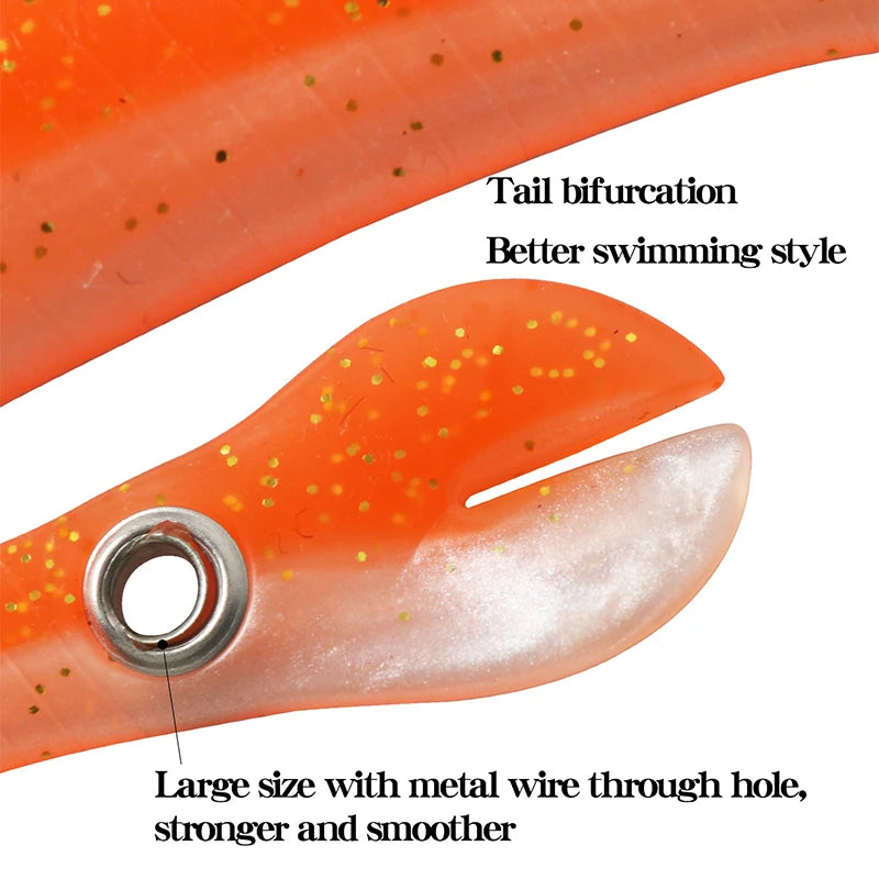 6g 10cm 1pcs Loach Baits Bass Pike Trout Soft Fishing Bait Bouncing Lure Simulation Bionic Silicone Tail Wobbler Lures