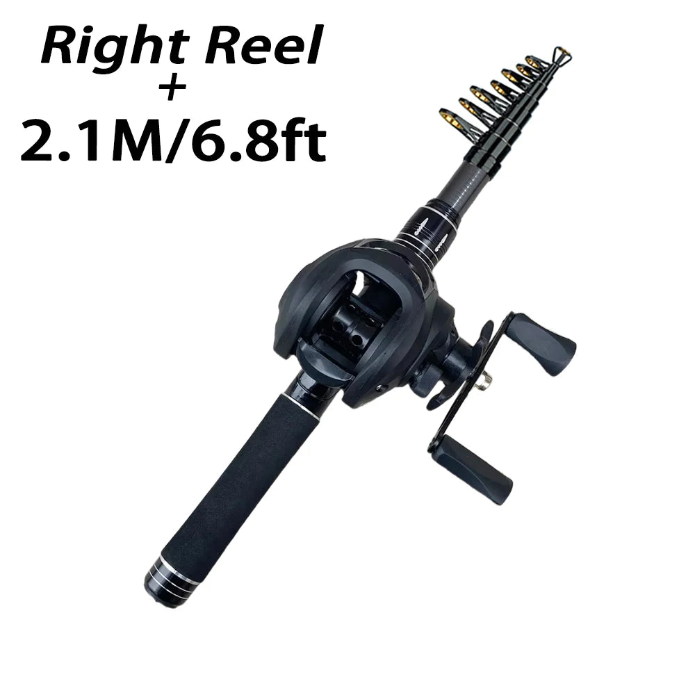 Telescopic Rod & Baitcasting Reel Kit 1.5-2.4M