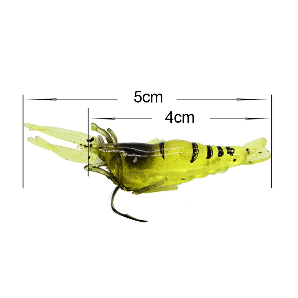 Luminous Shrimp Lures 10pcs - Soft Silicone Glow
