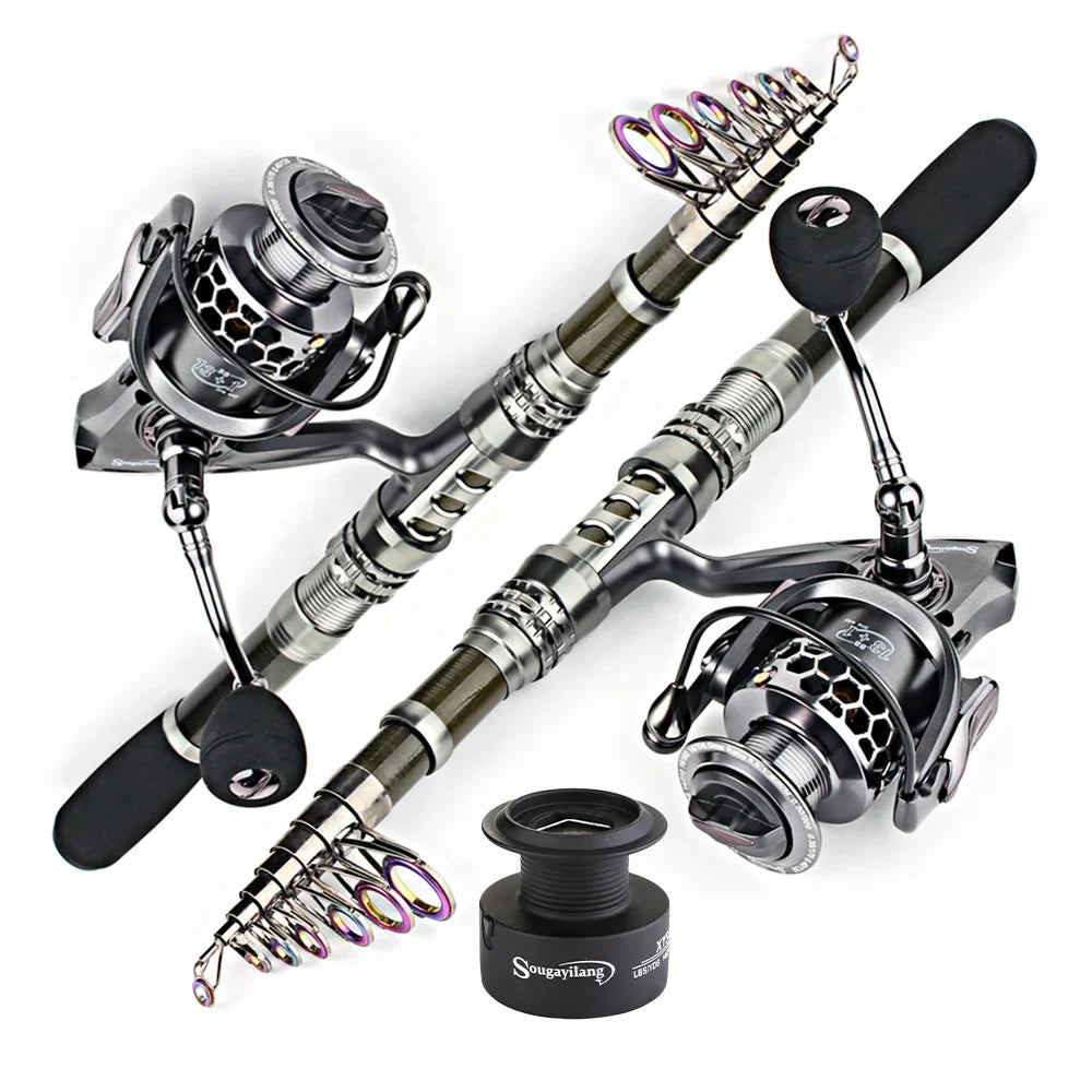 Oceanis Gear Carbon Fiber Telescopic Fishing Rod and Reel Combo