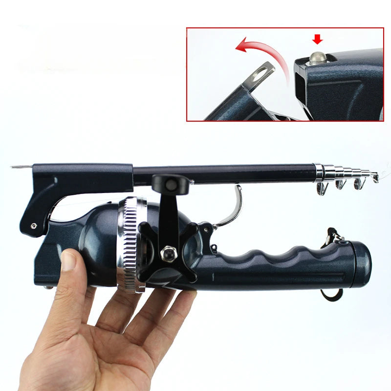 Folding Fishing Rod 134cm - Integrated Reel Hidden
