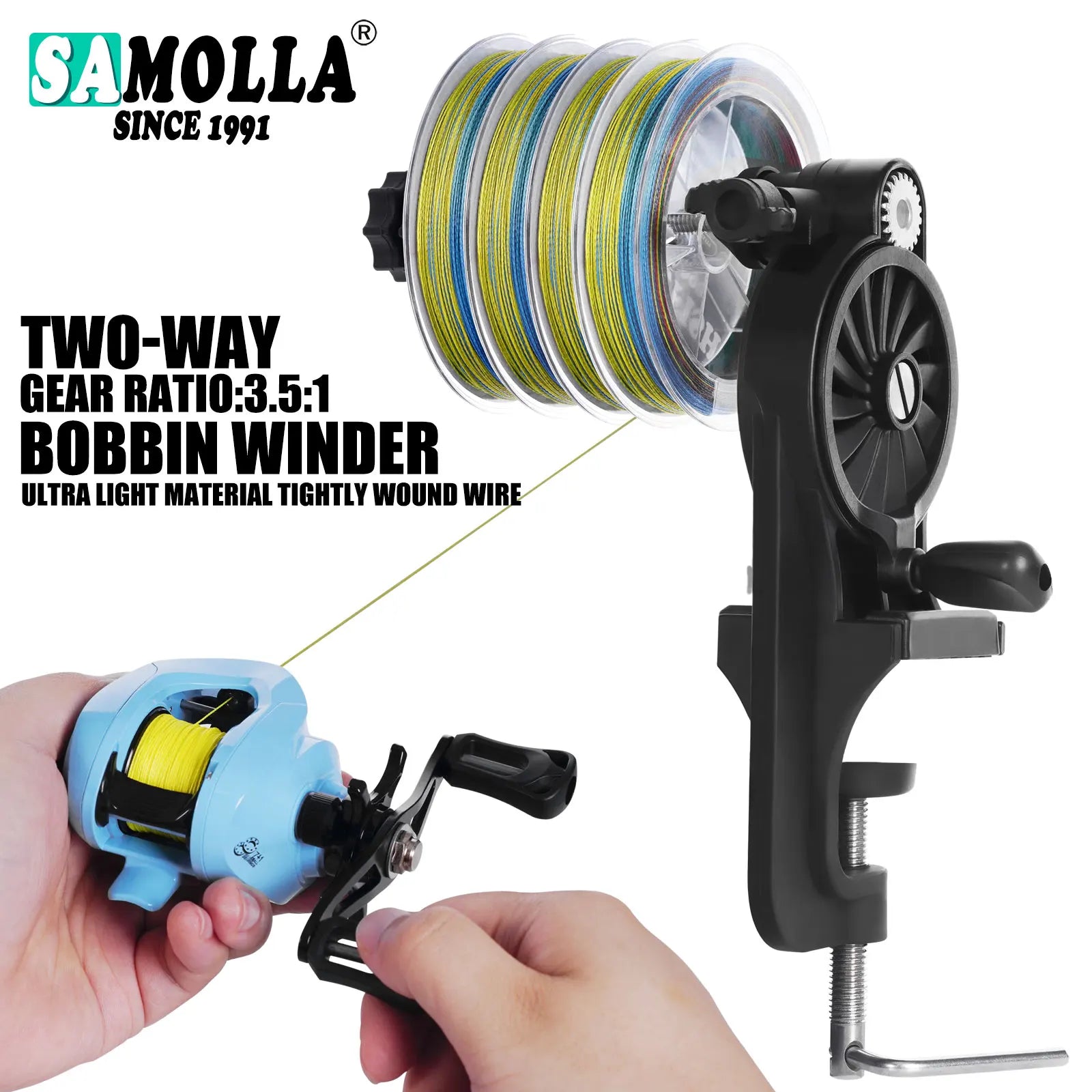 Portable Fishing Line Spooler & Winder Machine | Baitcasting & Spinning Reel