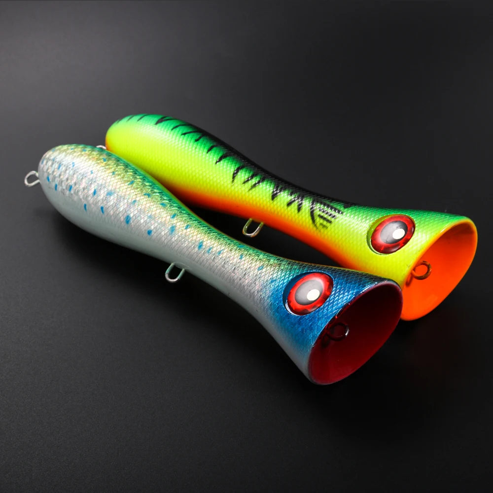 Big Popper Wobbler Fishing Lure Floating Bait 121g Topwater Trolling Artificial Plastic Hard Bait Saltwater Fishing Tackle