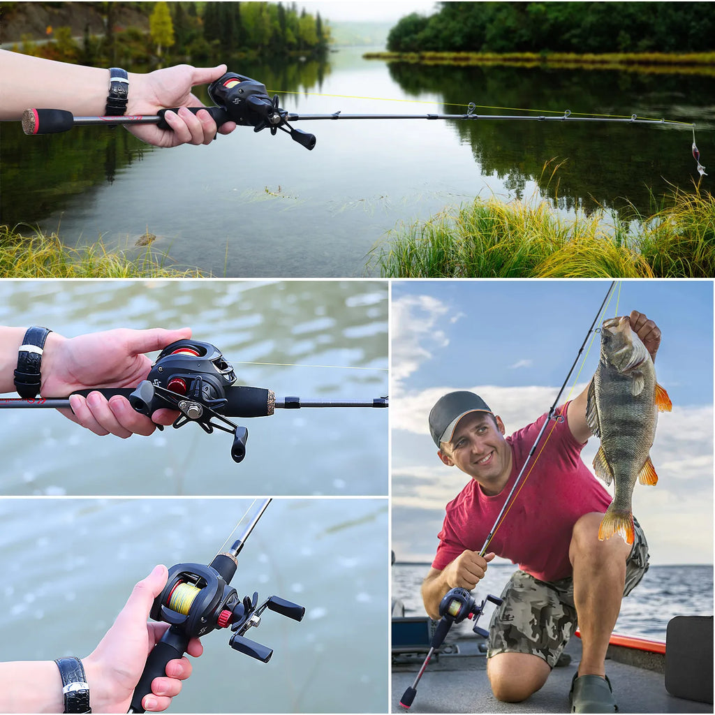 Baitcasting Rod & Reel Full Kit 5-Section