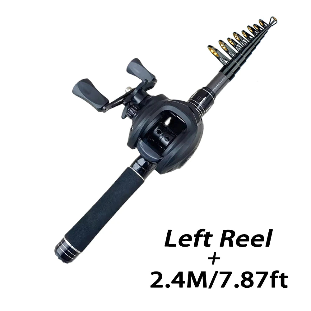 Telescopic Rod & Baitcasting Reel Kit 1.5-2.4M