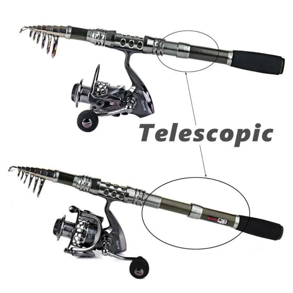 Oceanis Gear Carbon Fiber Telescopic Fishing Rod and Reel Combo