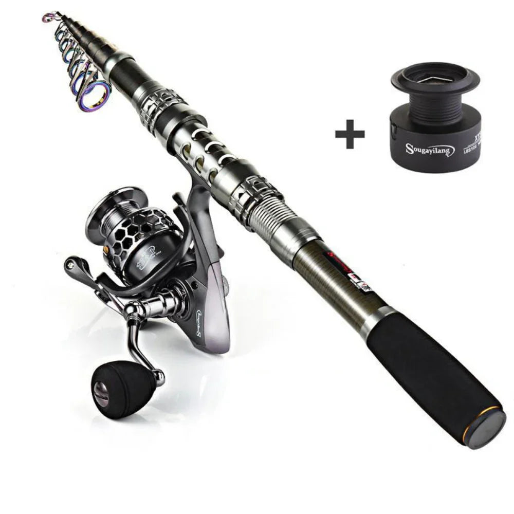 Oceanis Gear Carbon Fiber Telescopic Fishing Rod and Reel Combo