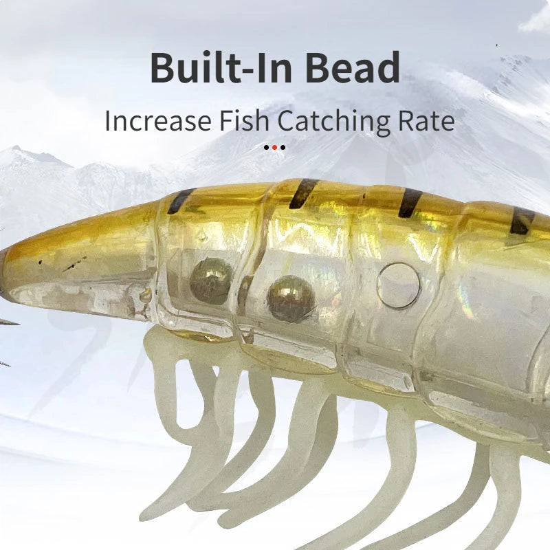 Wooden Shrimp Lures 8pcs - Squid Fishing Hooks