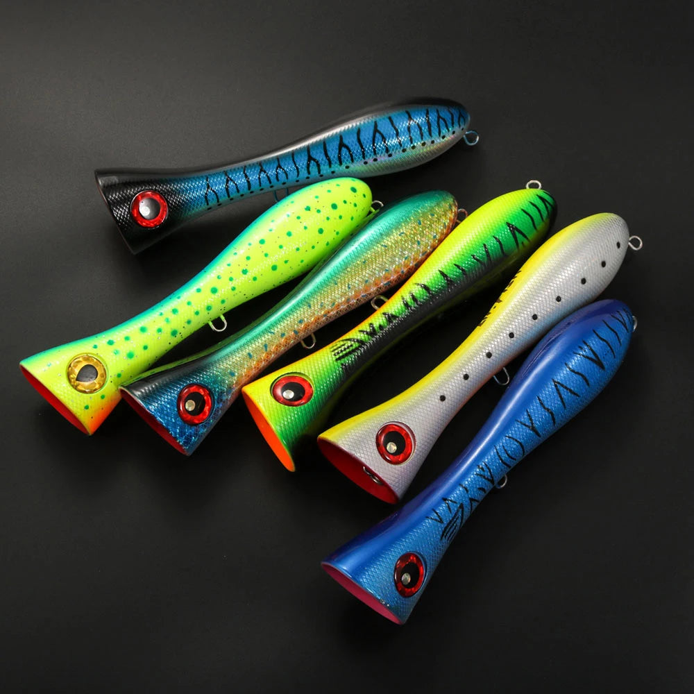 Big Popper Wobbler Fishing Lure Floating Bait 121g Topwater Trolling Artificial Plastic Hard Bait Saltwater Fishing Tackle