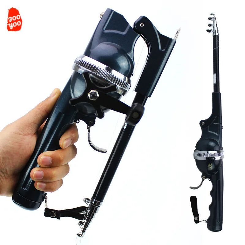 Folding Fishing Rod 134cm - Integrated Reel Hidden