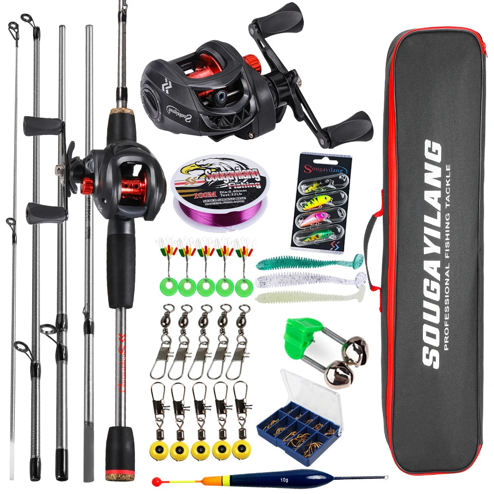 Baitcasting Rod & Reel Full Kit 5-Section