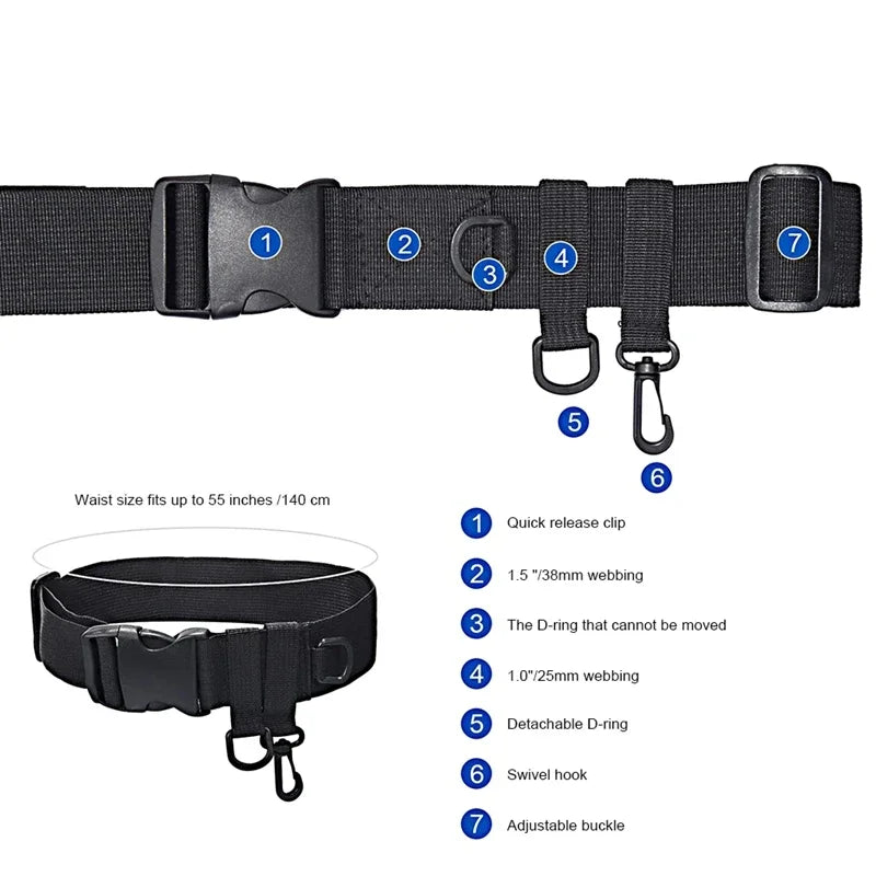 Adjustable Waist Fishing Rod Holder Belt | Hands-Free | PVC