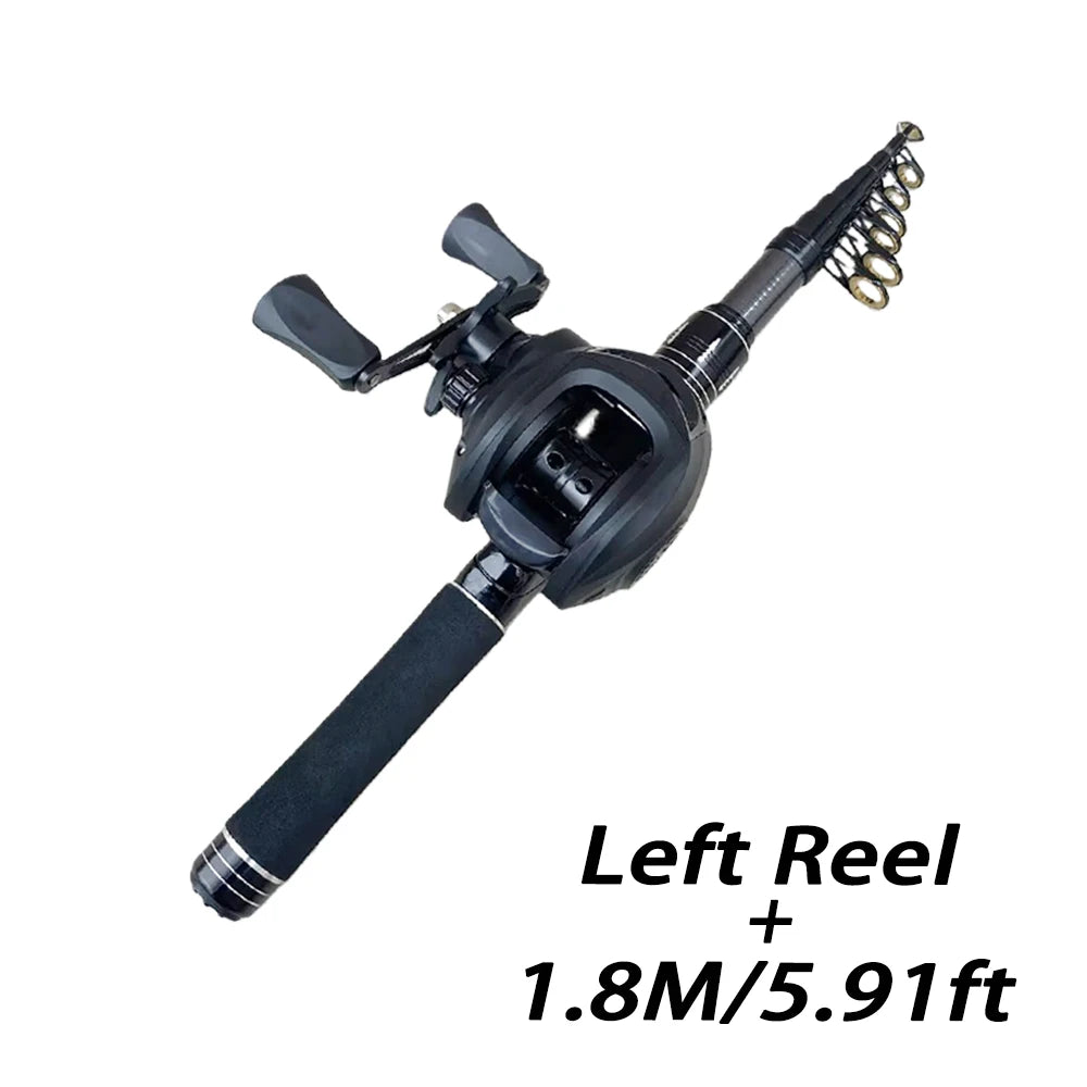 Telescopic Rod & Baitcasting Reel Kit 1.5-2.4M