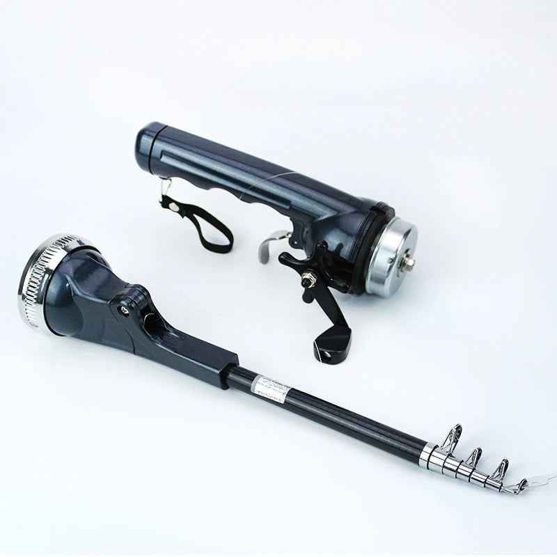 Folding Fishing Rod 134cm - Integrated Reel Hidden
