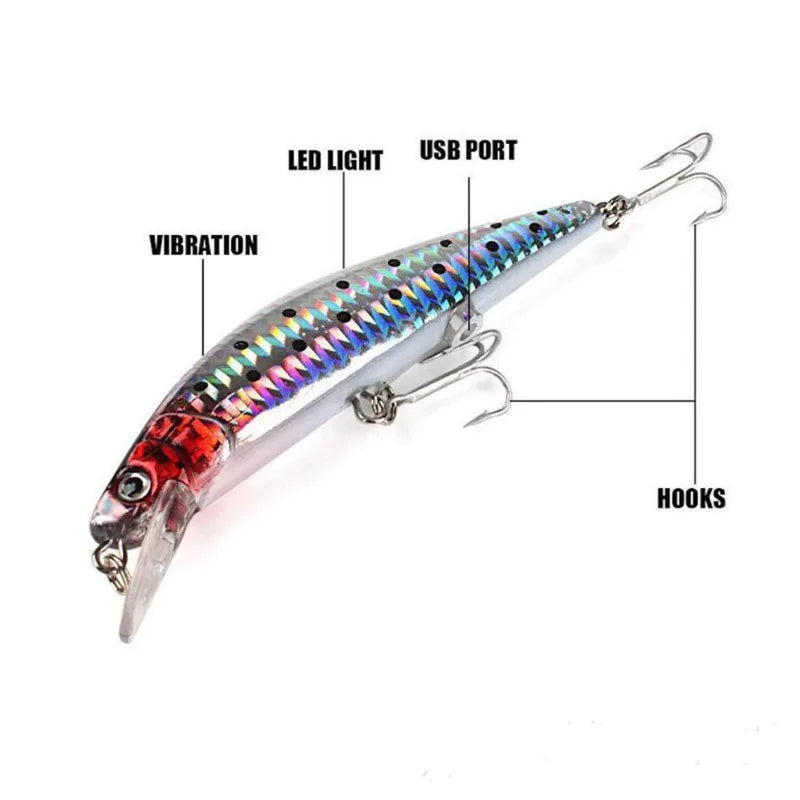 Electric Vibrating LED Lure - USB Rechargeable Waterproof