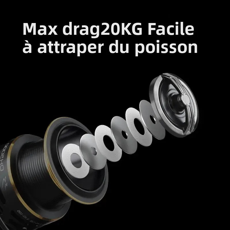 Moulinet de pêche à la carpe QH3000-9000 à double frein 20 kg - OCEANIS GEAR 
