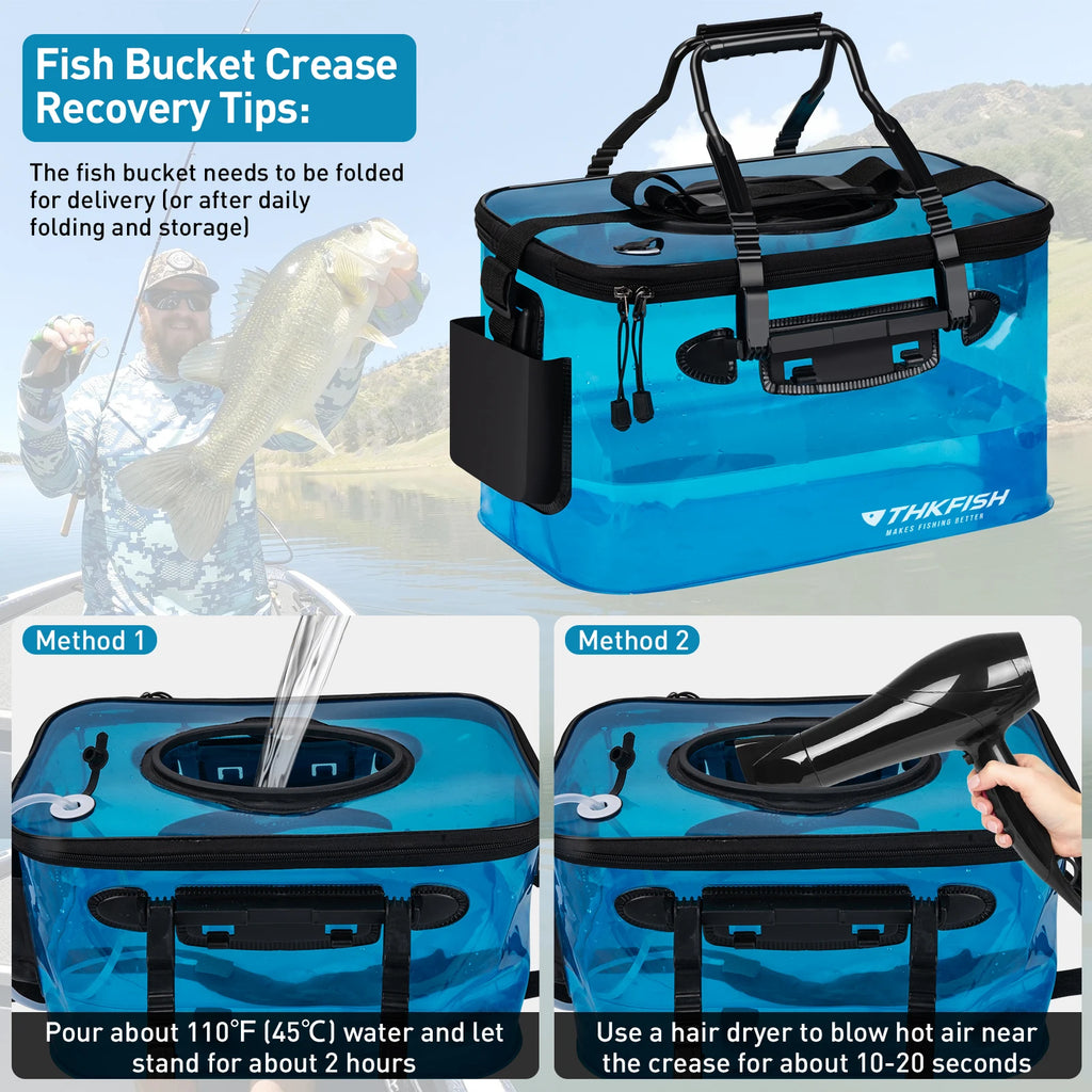Foldable Fishing Live Bait Bucket | 6 Gallon