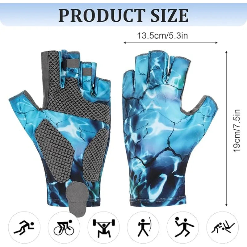 Anti-UV Fishing Gloves Fingerless UPF 50+ M/L/XL - OCEANIS GEAR
