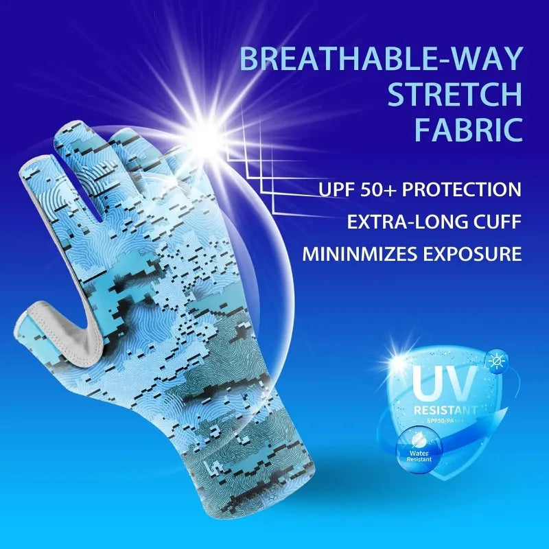Anti-UV Fishing Gloves Fingerless UPF 50+ M/L/XL - OCEANIS GEAR