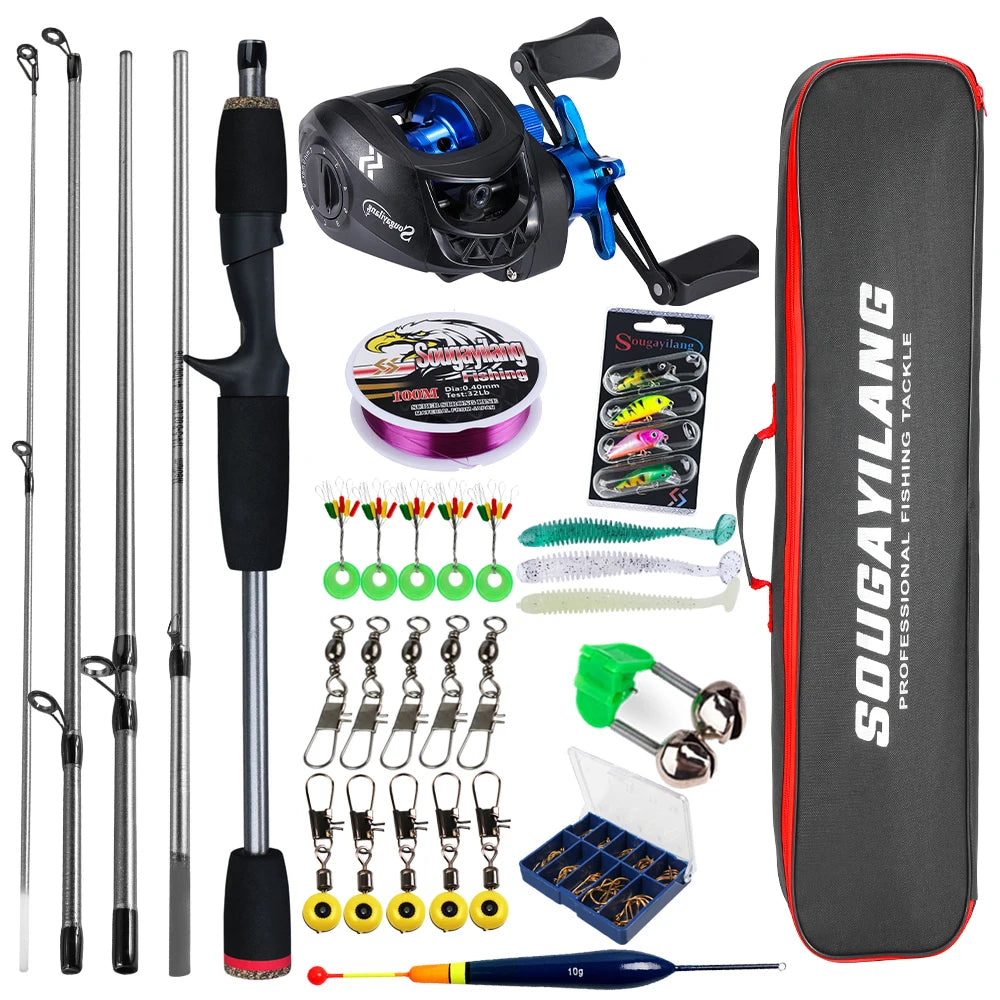 Baitcasting Rod & Reel Full Kit 5-Section