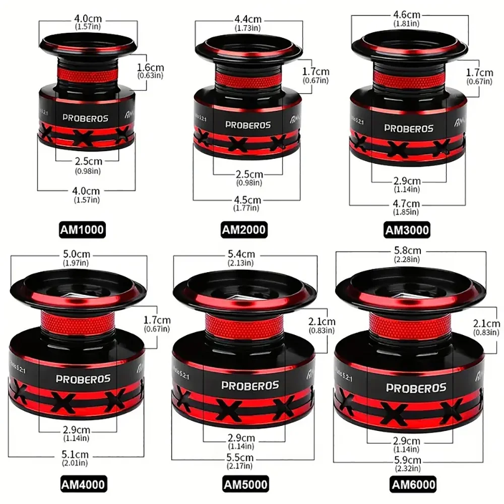 Spinning Reel 5.2:1 - 1000-6000 Series Metal Spool