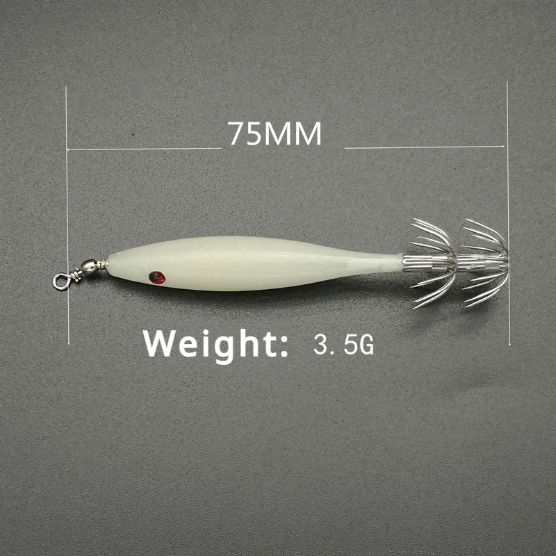 Luminous Squid Hooks 5pcs Shrimp Lure 3.5g - OCEANIS GEAR | Glow