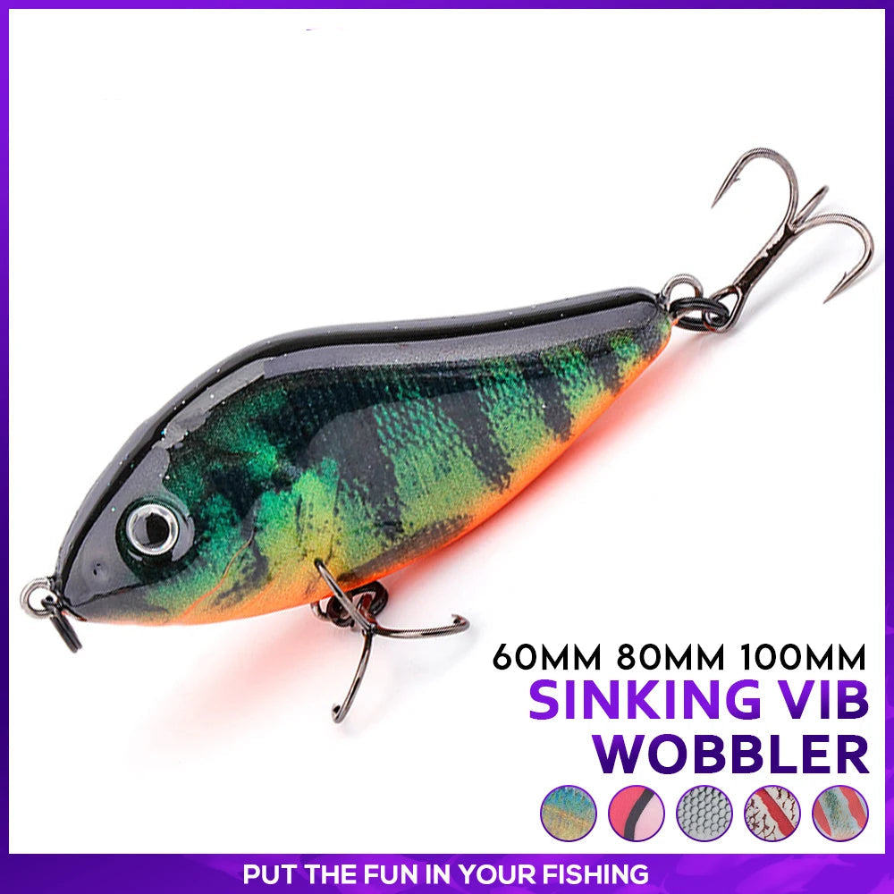 VIB Hard Bait Jerkbait Slow Sinking | ABS | 60-100mm | Pike Bass