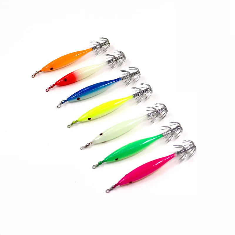 Luminous Squid Hooks 5pcs Shrimp Lure 3.5g - OCEANIS GEAR | Glow