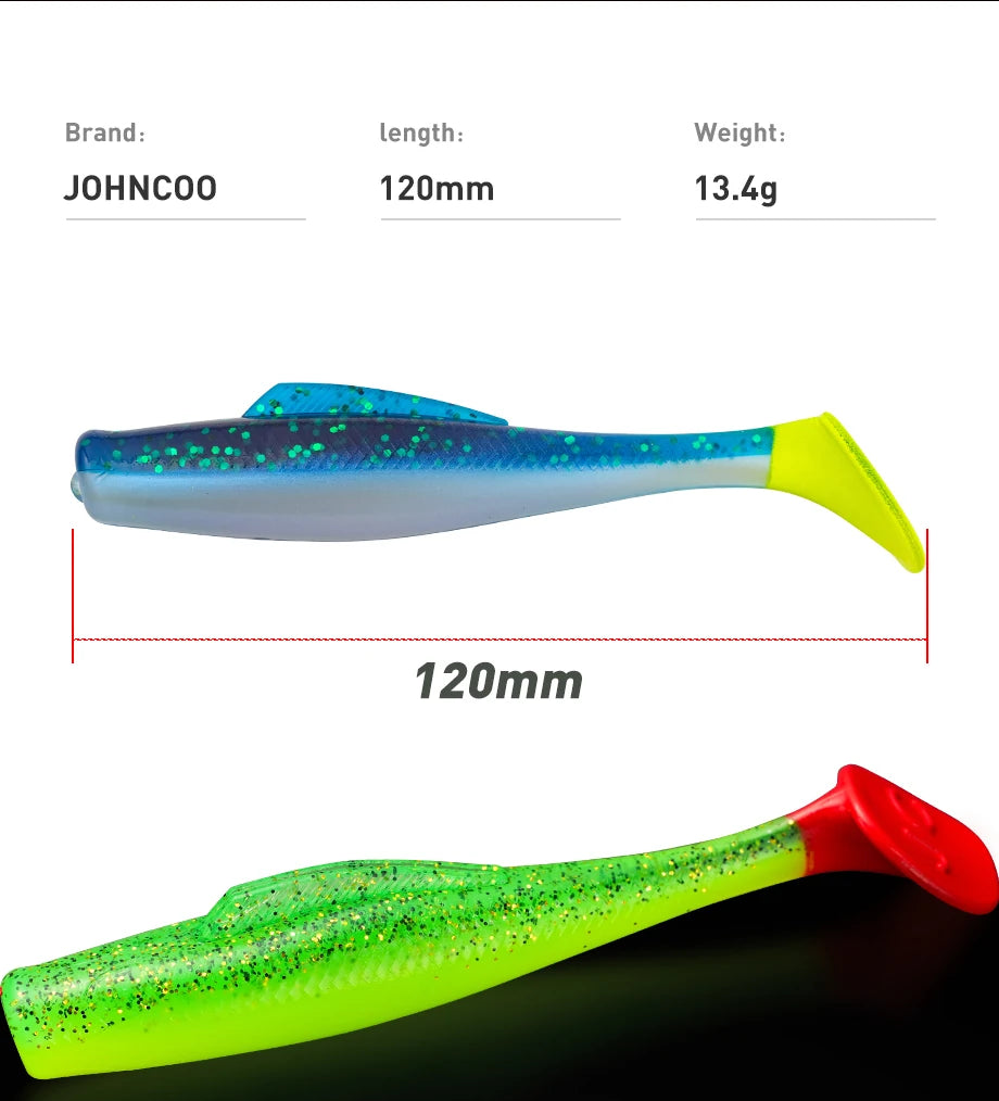 Leurre souple flottant TPR 12cm | Swimbait queue de shad 5 pcs