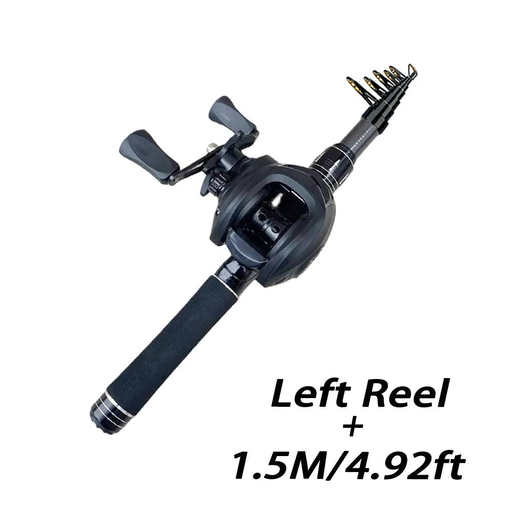 Telescopic Rod & Baitcasting Reel Kit 1.5-2.4M