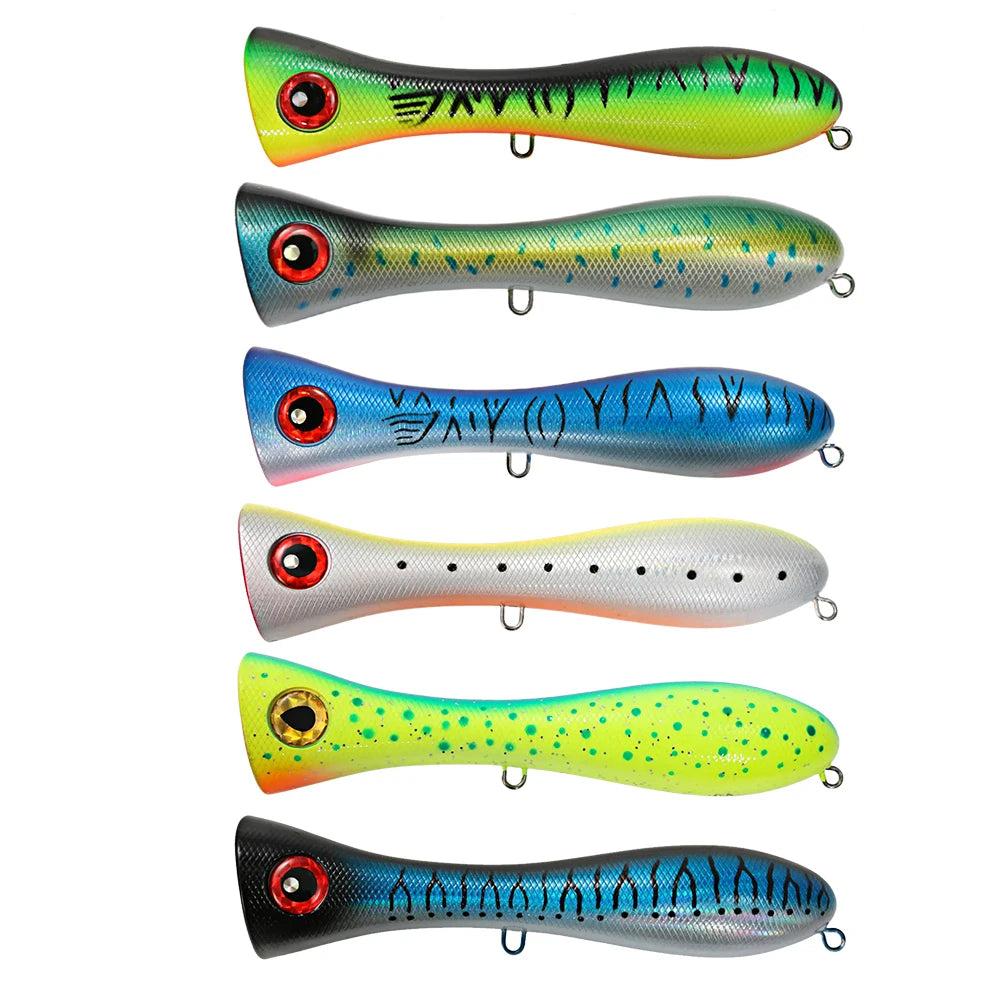 Big Popper Wobbler Fishing Lure Floating Bait 121g Topwater Trolling Artificial Plastic Hard Bait Saltwater Fishing Tackle