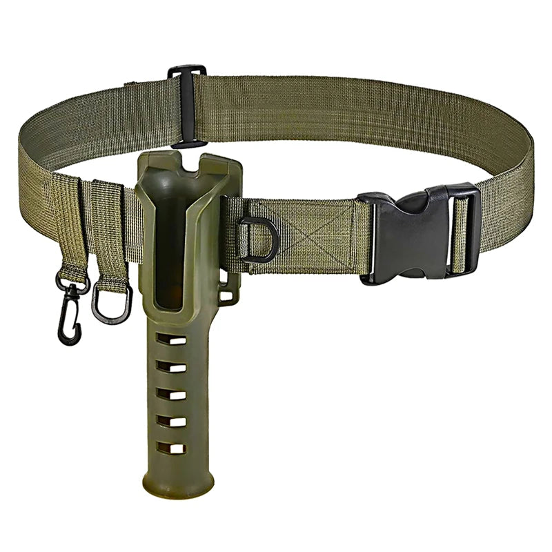 Adjustable Waist Fishing Rod Holder Belt | Hands-Free | PVC