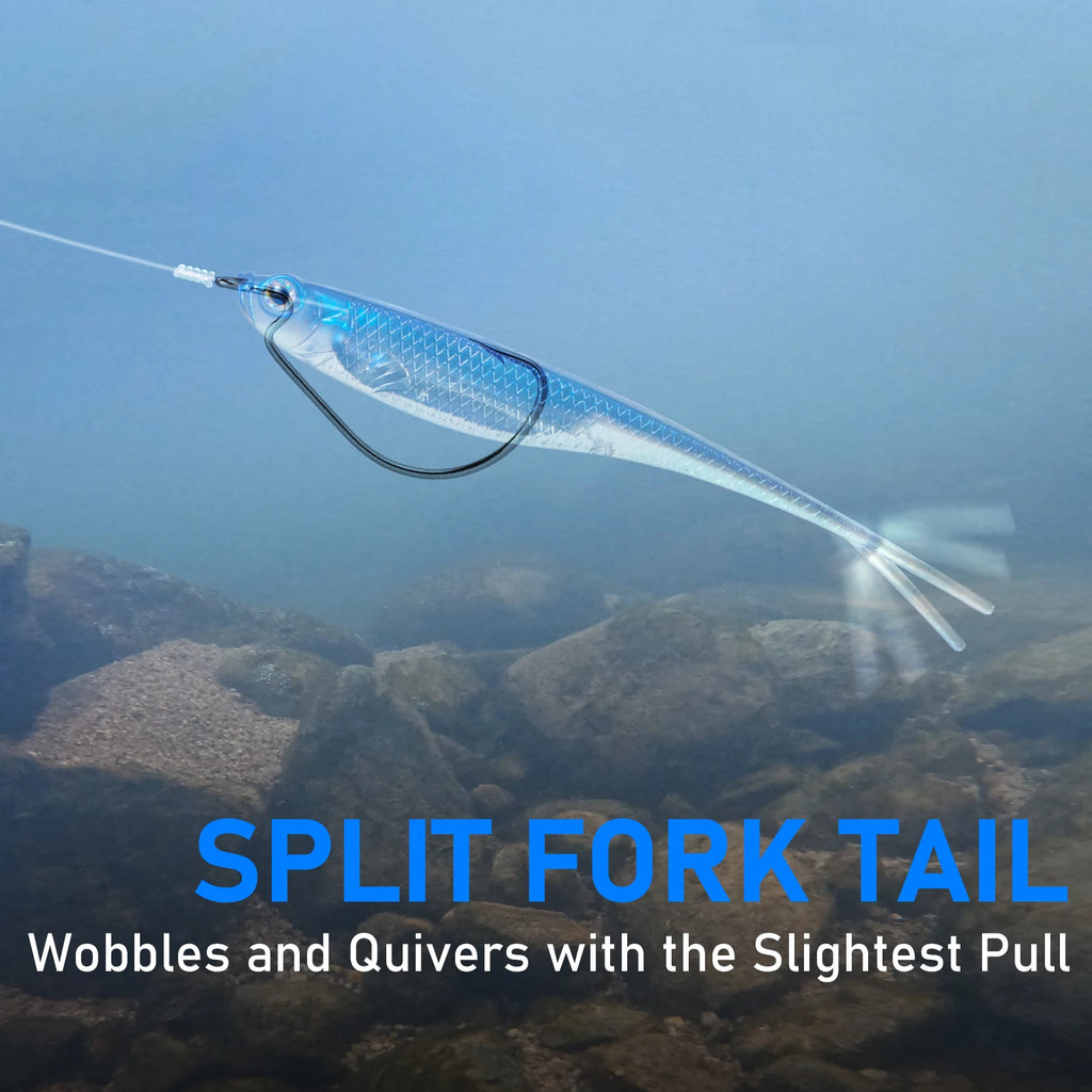 Soft Silicone Fork Tail Fishing Lures | Bass & Saltwater | 75-120mm