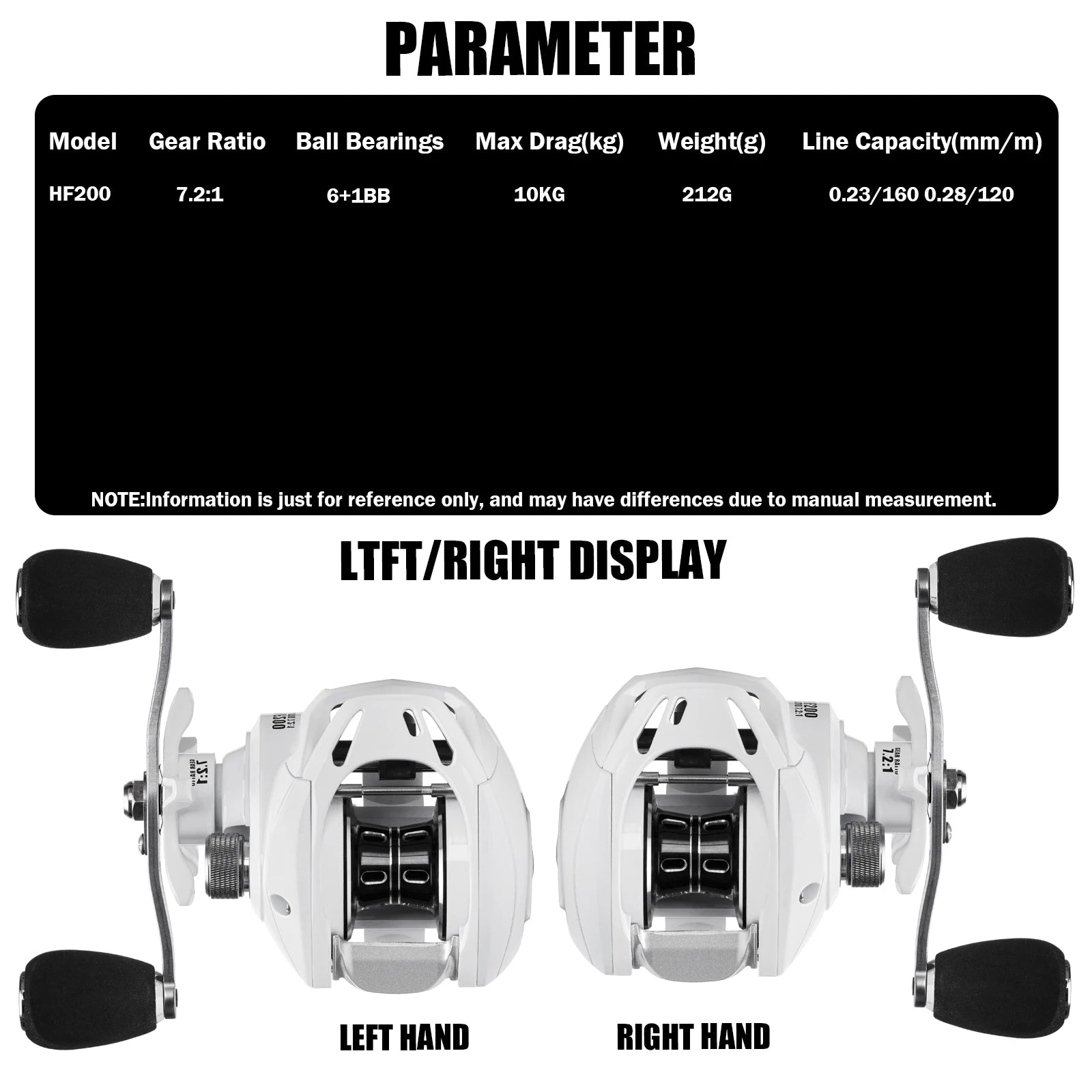 Baitcasting Reel Saltwater 6+1BB 7.2:1