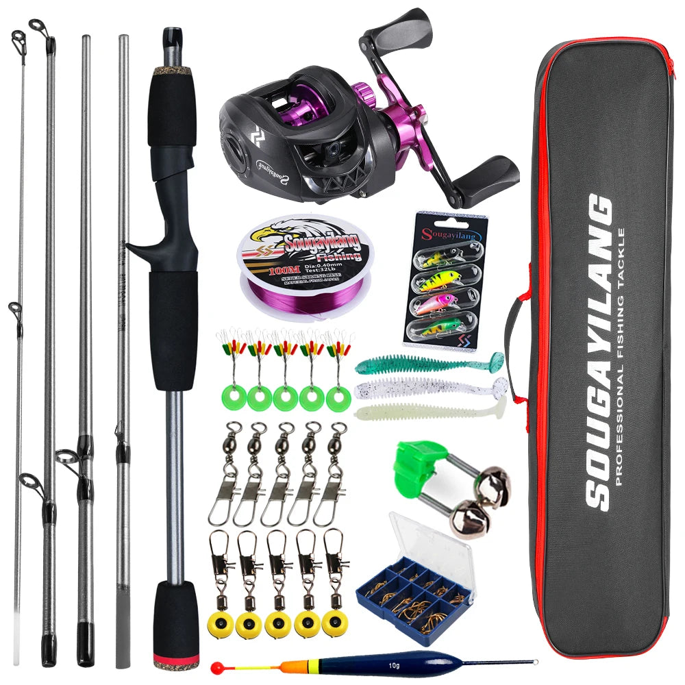 Baitcasting Rod & Reel Full Kit 5-Section