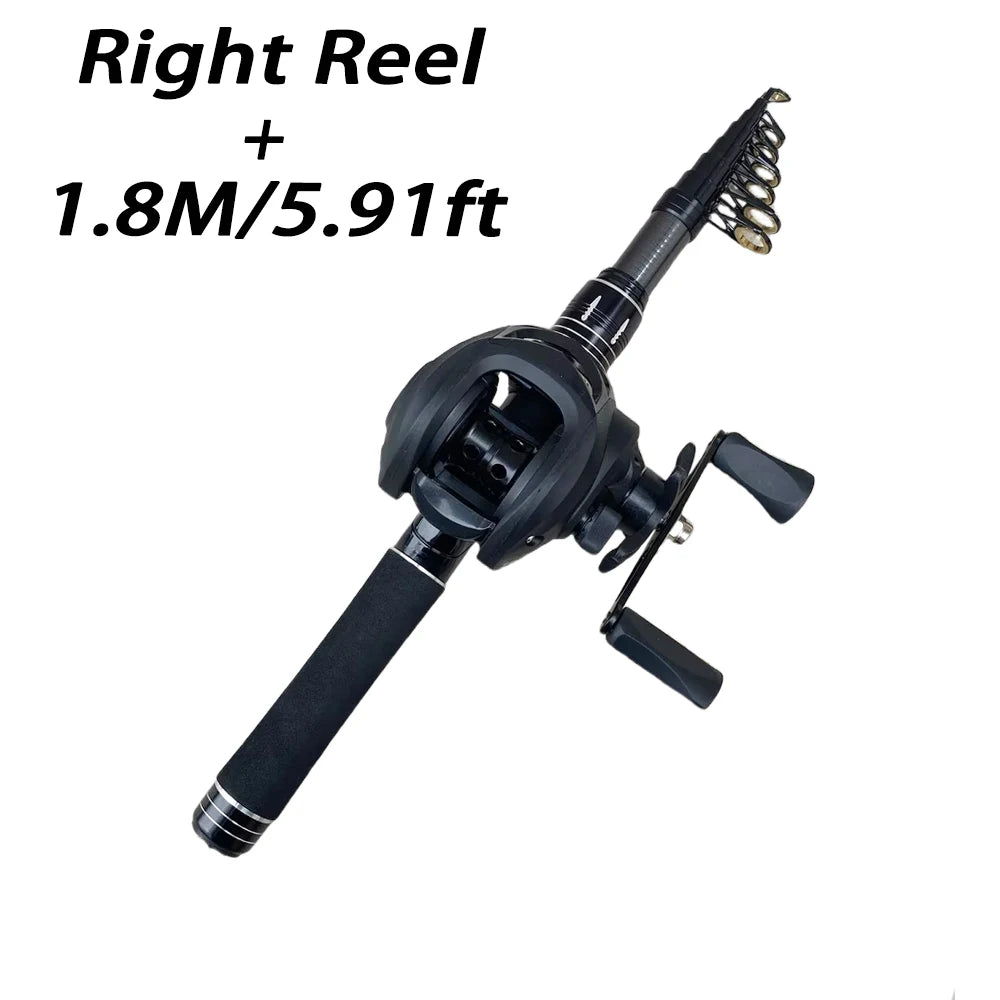 Telescopic Rod & Baitcasting Reel Kit 1.5-2.4M