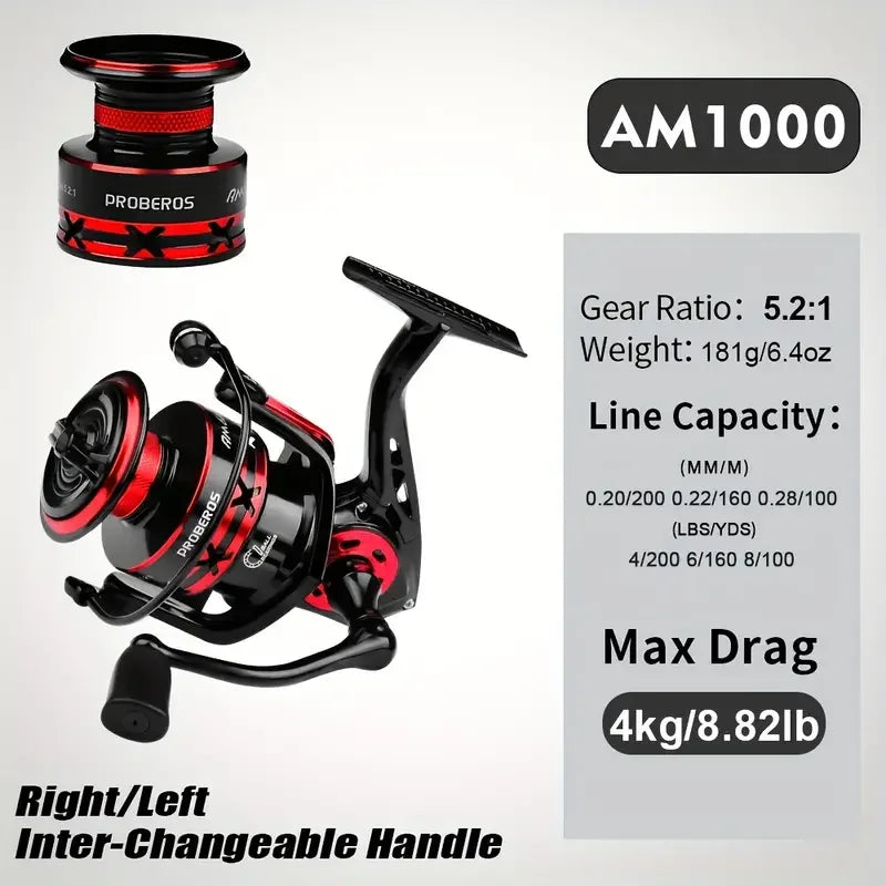 Spinning Reel 5.2:1 - 1000-6000 Series Metal Spool