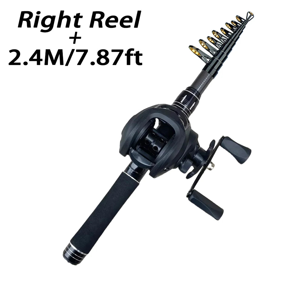 Telescopic Rod & Baitcasting Reel Kit 1.5-2.4M