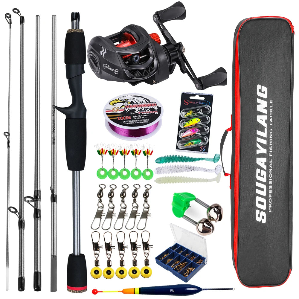 Baitcasting Rod & Reel Full Kit 5-Section