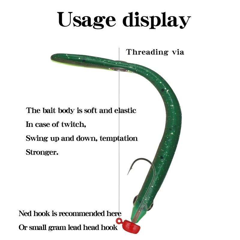 6g 10cm 1pcs Loach Baits Bass Pike Trout Soft Fishing Bait Bouncing Lure Simulation Bionic Silicone Tail Wobbler Lures