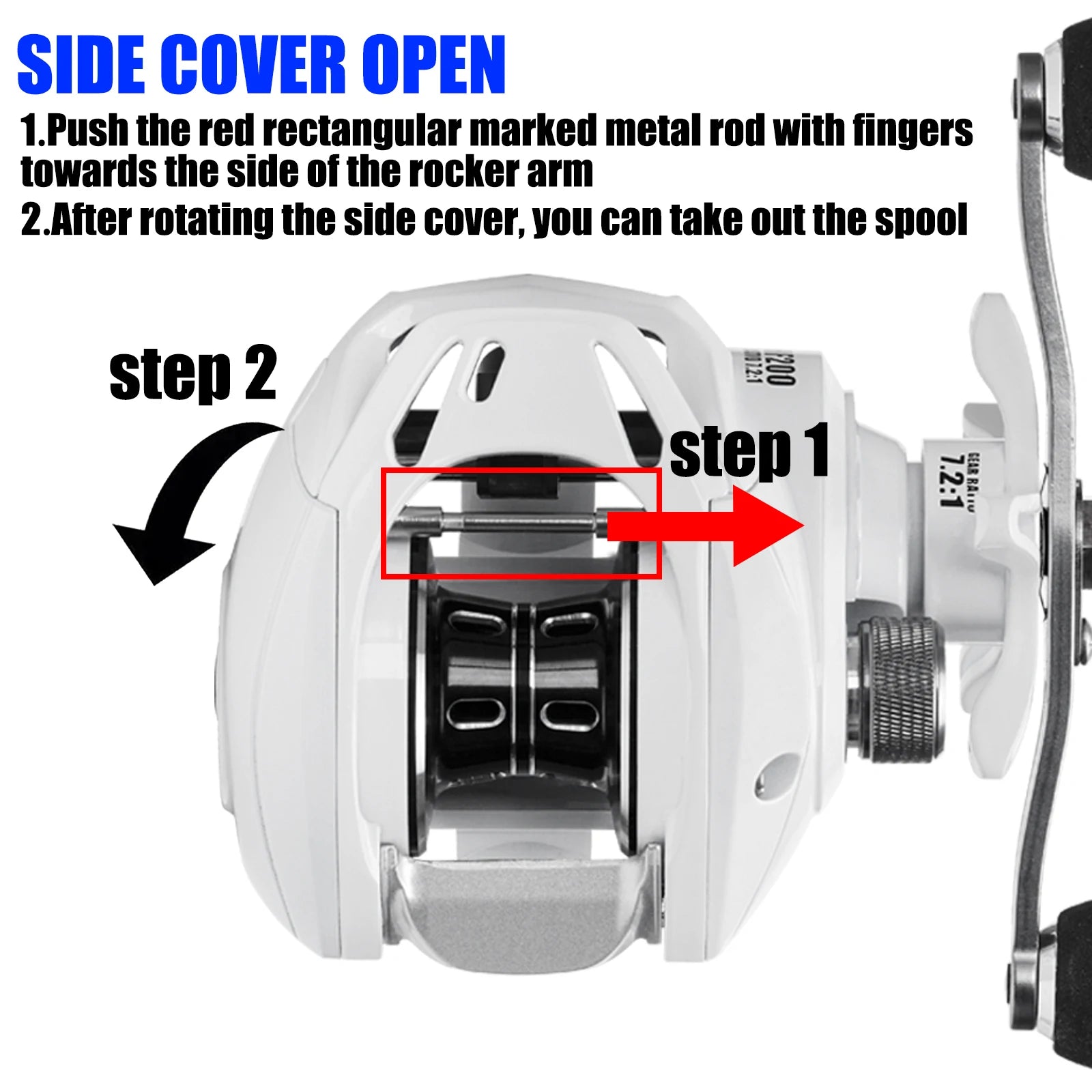 SAMOLLA New Baitcasting Reel Casting Fishing Reel Saltwater Long Shot Ultralight 6+1BB Drag Clciker 7.2:1 High Speed