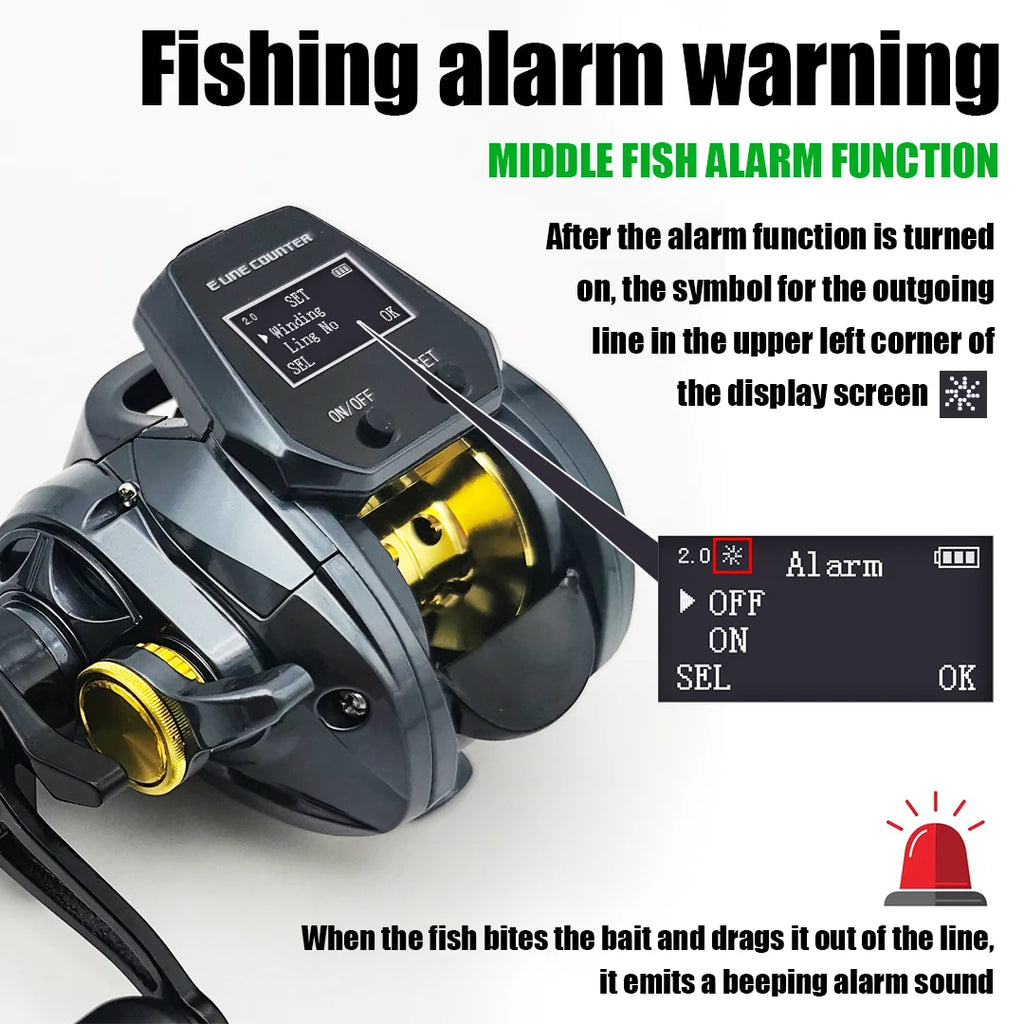 Electronic Fishing Reel LED Display 4 Languages - OCEANIS GEAR
