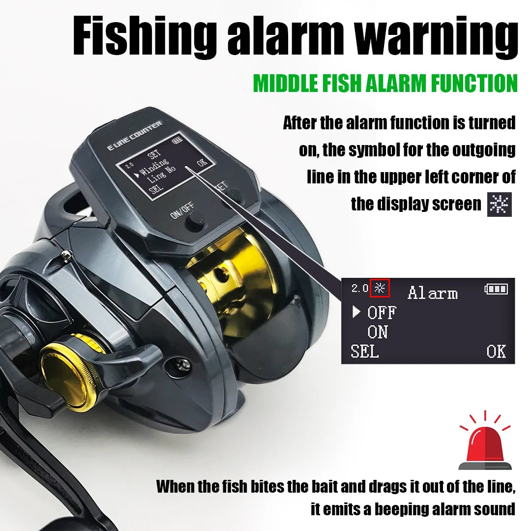Electronic Fishing Reel LED Display 4 Languages - OCEANIS GEAR